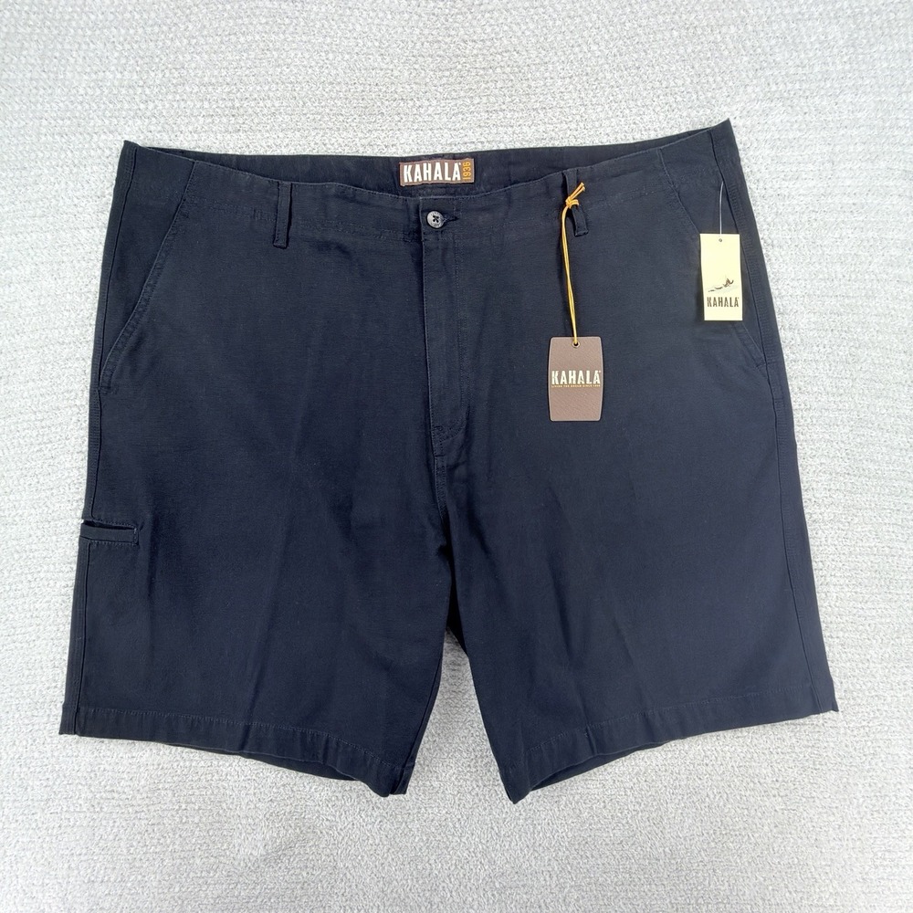 NEW Kahala 1936 Kaniala Shorts Mens 42 Black Stretch Cotton Casual Golf Chino